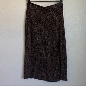 Floral Midi Skirt (Burnt Orange/Black)